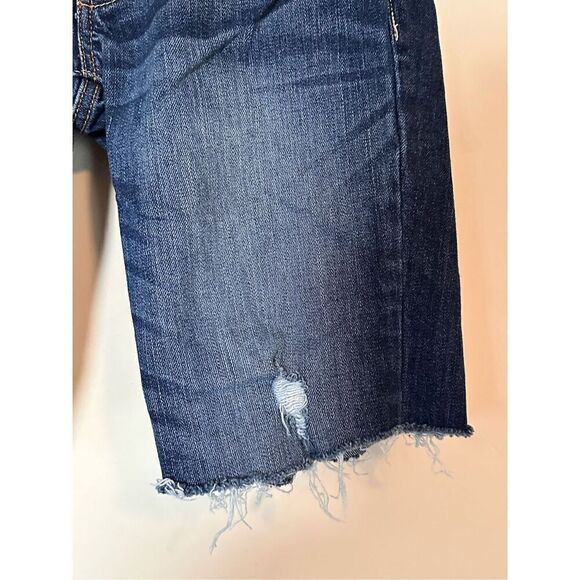American Eagle Favorite Boyfriend Cut Off Bermuda Dark Blue Denim Shorts Size 6 - Picture 6 of 8